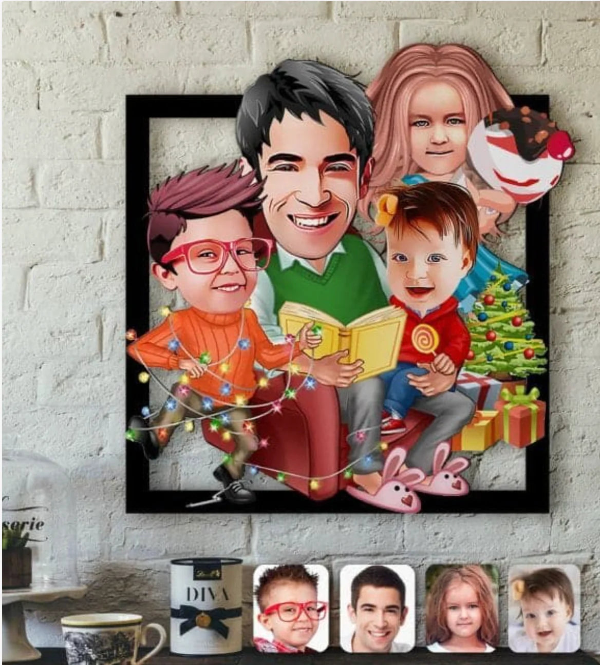 100% individuelles 3D Cartoon Wandbild