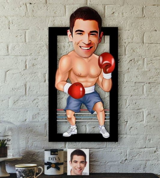 Personalisiertes 3D Cartoon Wandbild - Boxer